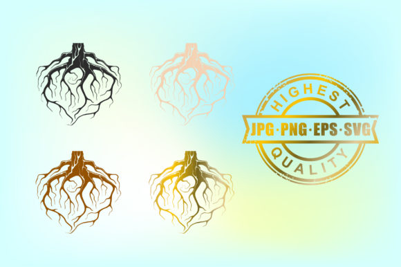 Abstract Roots Logo Vector. Strong Roots Graphics