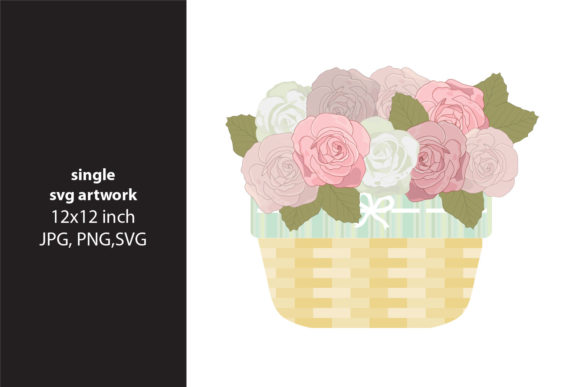 Basket with Roses Graphics