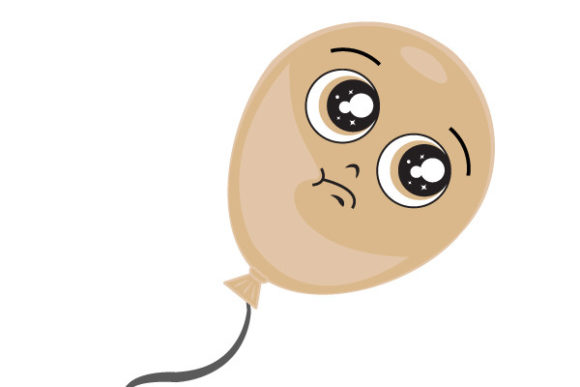 Beige Balloon with Thinking Face: Graphics for Editorial Use