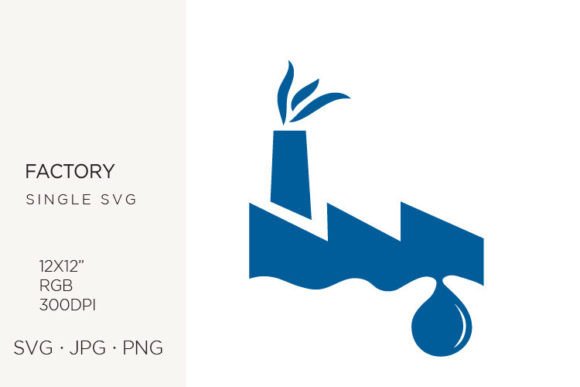 Blue Factory and Water Drop Graphics
