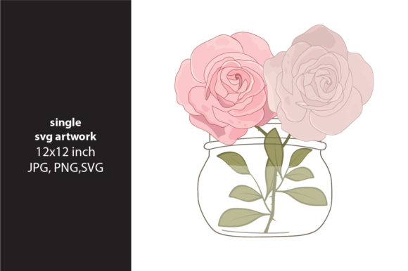 Bouquet of Roses in Vase: Graphics for Creative Design