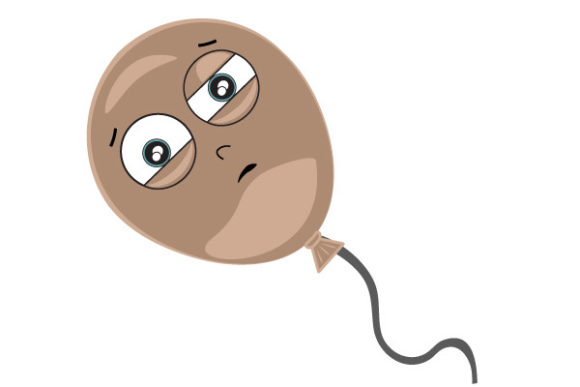 Brown Balloon with Shocked Face Graphics