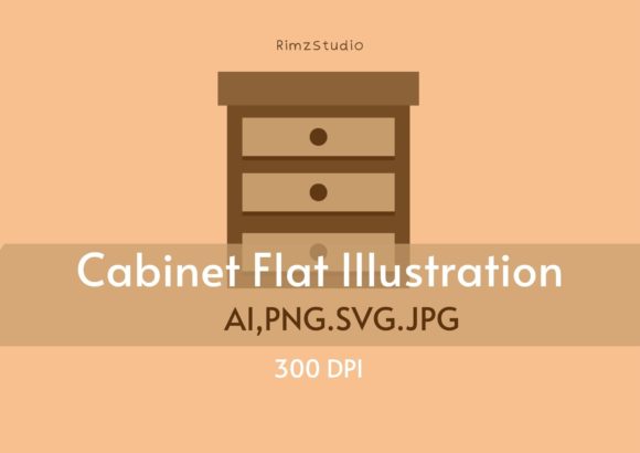 Cabinet Flat Illustration Graphics
