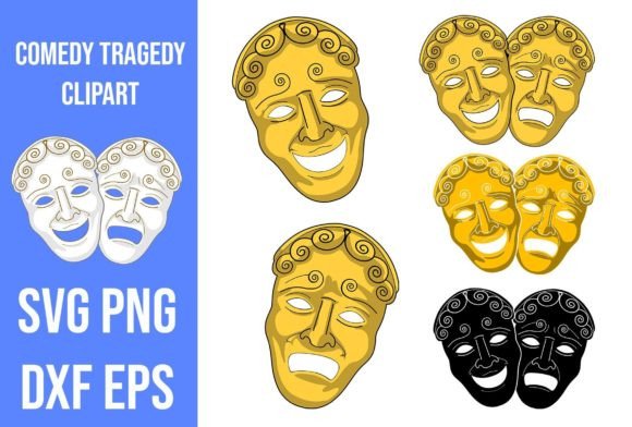 Comedy and Tragedy Clipart: Graphics for Creative Crafts