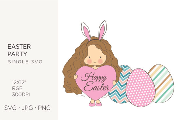 Easter Bunny Baby Girl Svg Graphics