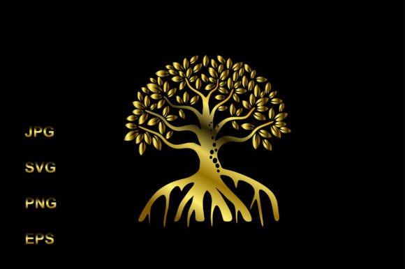 Golden Mangrove Tree Logo Design: Graphics and Illustrations for Real Projects