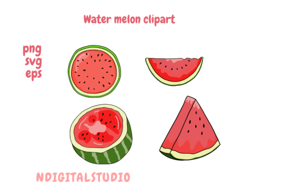 Hand Drawing Watermelon Clipart: Graphics for Creative Sellers