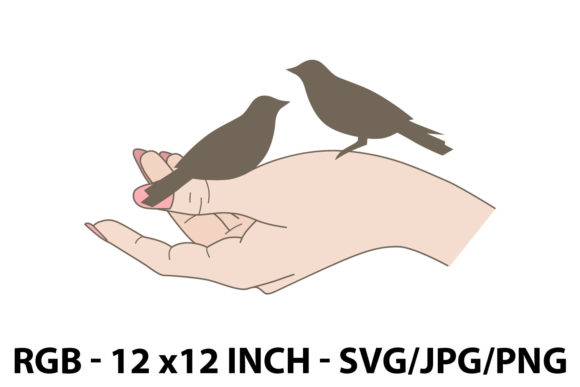 Hand Holding a Birds: Graphics and Illustrations for Creative Projects