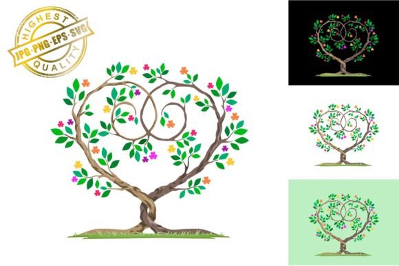 Love Symbol of a Tree: Graphics and Illustrations for Handmade Creators