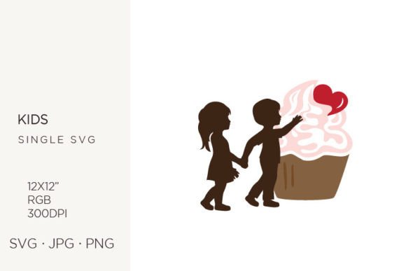 Miniature Kids and Huge Cupcake: Graphics and Illustrations