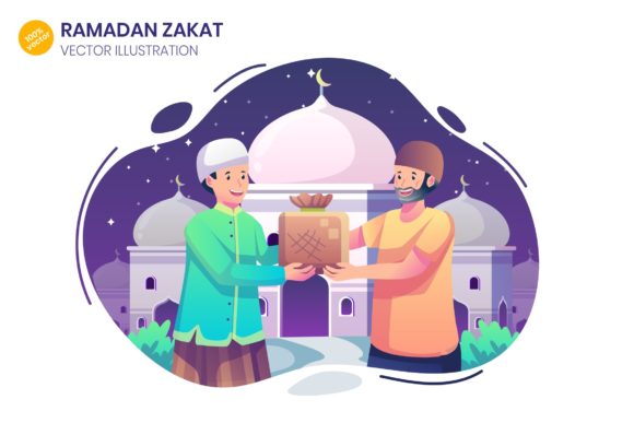 Ramadan Zakat Vector Illustration Graphics