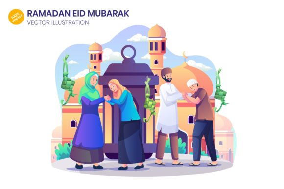 Review: Ramadan Eid Mubarak Vector Illustration