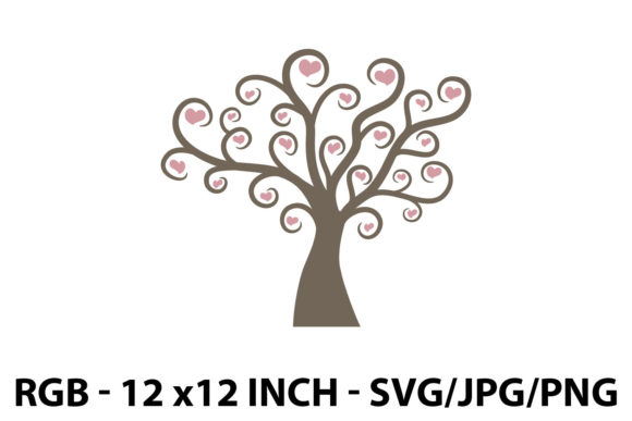 Tree with Hearts Graphics and Illustrations