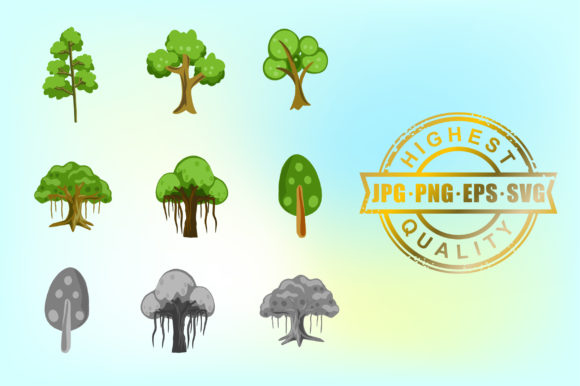 Various of Tree Collections Vector Graphics