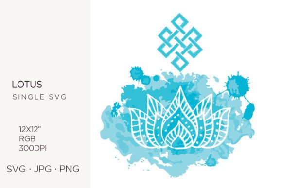 Watercolor Splash Lotus Flower, Svgi