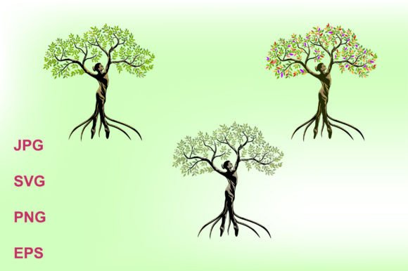 Woman Tree Graphic Illustration